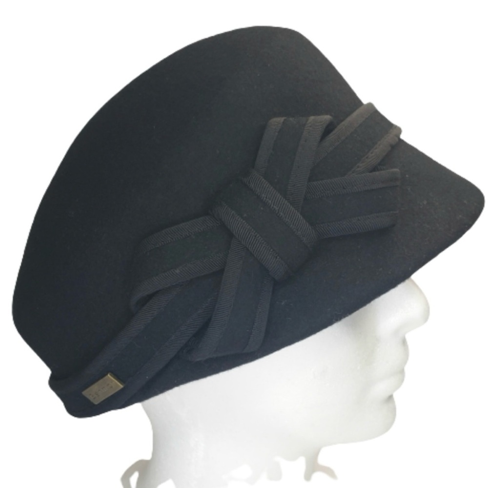 Betmar 100% Wool Black Hat with Bow